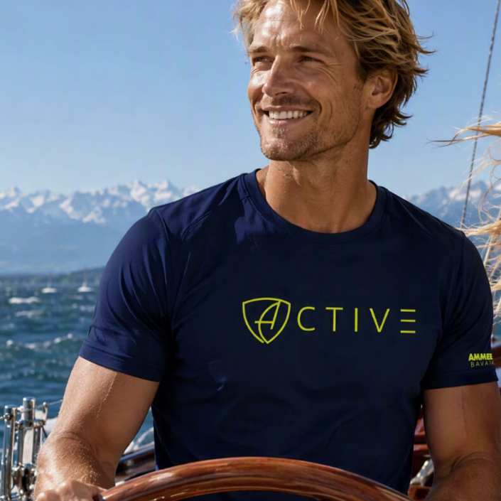 Herren T-Shirt Sportfunktion Active Eco Sports ABt | Navy Neonlime