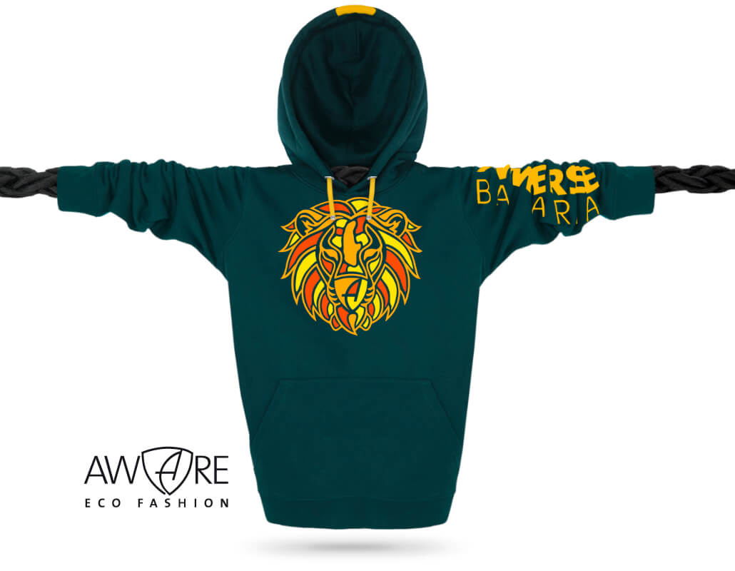Ammersee Löwen Kapuzenpullover Ammersee Löwen Kapuzenpullover Hoodie 100% Biobaumwolle Lion | Forest Fire