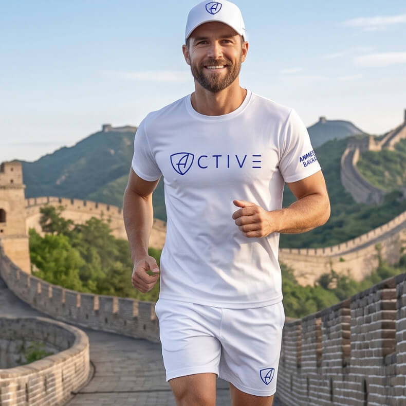 Herren T-Shirt Sportfunktion Active Sportswear ABt | White Navy