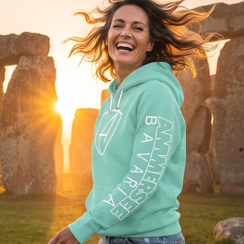 Ammersee Kapuzenpullover Hoodie 100% Biobaumwolle CBo | Mint White