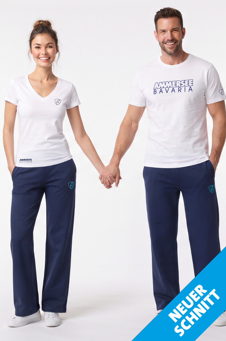 Ammersee Jogginghose Unisex Gerader Schnitt Biobaumwolle CGo | Navy Aqua