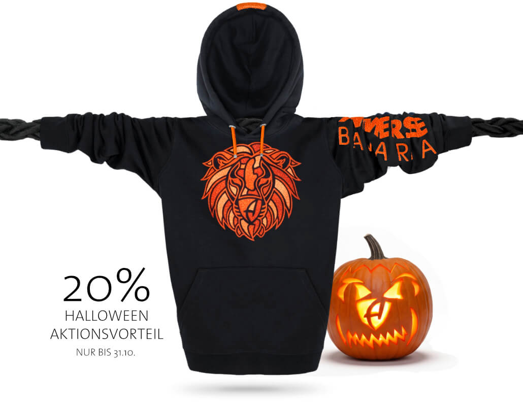 Löwen Glitzer-Kapuzenpullover Hoodie 100% Biobaumwolle Lion | Black Pumpkinstar