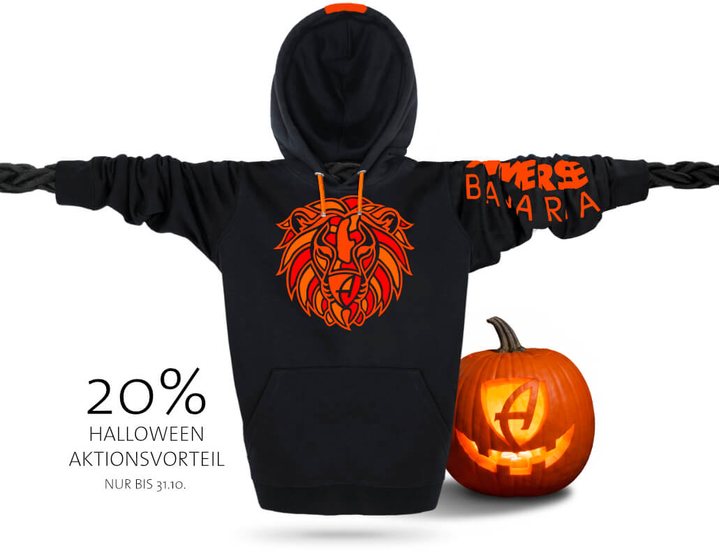Ammersee Löwen Kapuzenpullover Hoodie 100% Biobaumwolle Lion | Black Pumpkin