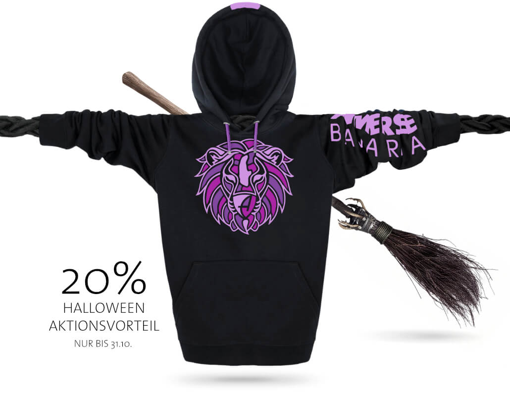 Ammersee Löwen Kapuzenpullover Hoodie 100% Biobaumwolle Lion | Black Witcher
